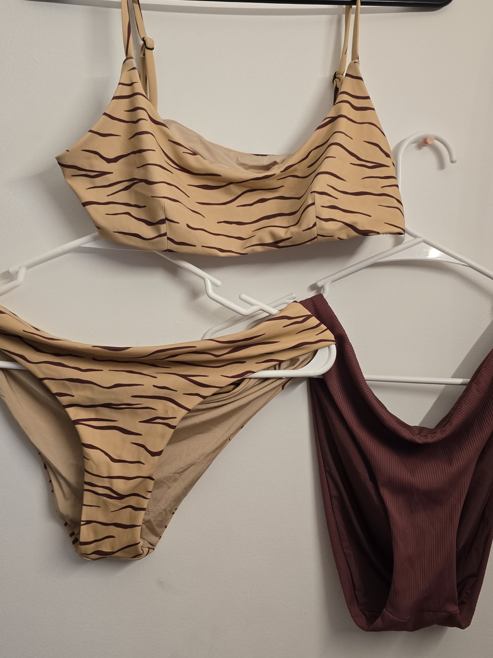 Onia Designer Bikini Trio. Matching Apricot Set W/ Mix N Match Bottoms NeverWorn